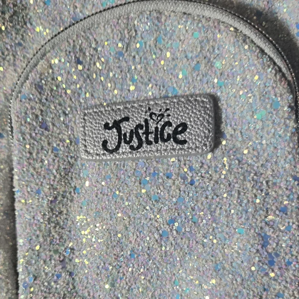 Deadstock 2018 Justice Angel Wings Mini Backpack NWT Silver Glitter